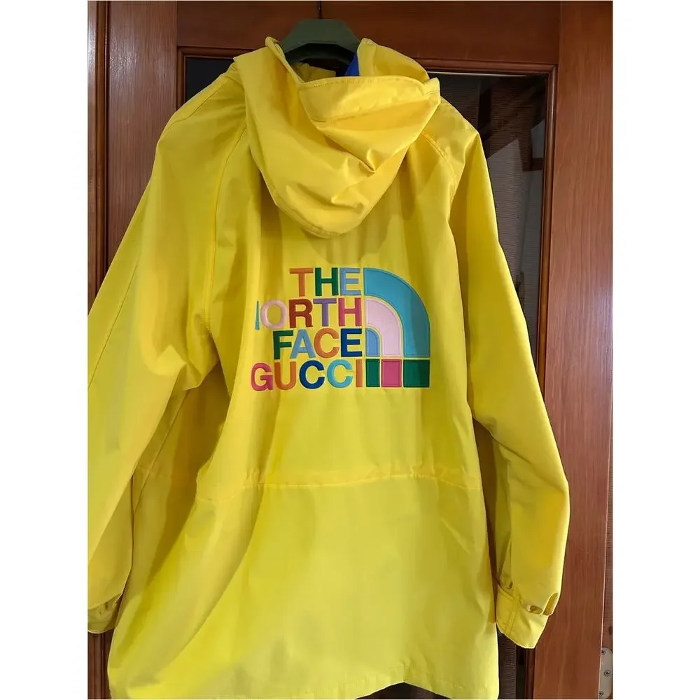 Men's Gucci X North Face techno, hooded rain, jacket size XL